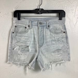 AE 90s boyfriend Short destroyed Ripped Hi rise jean shorts Size 2 EUC